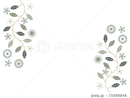 花の模様のイラストフレーム 花の模様のイラストフレーム 73089848