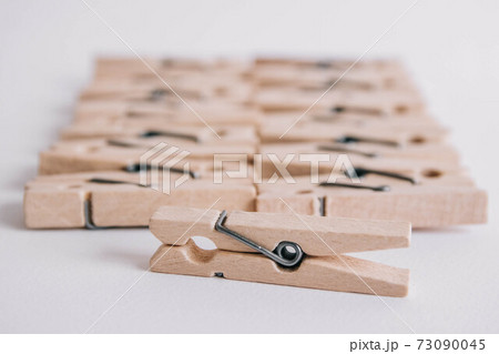 Set of clothespins isolated on white background Set of clothespins isolated on white background 73090045