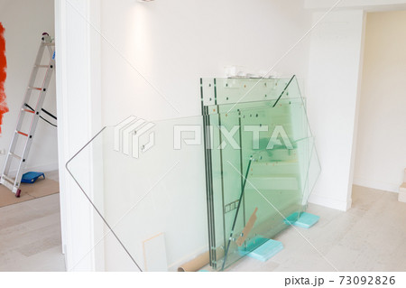 Glass pieces ready for construction Glass pieces ready for construction 73092826