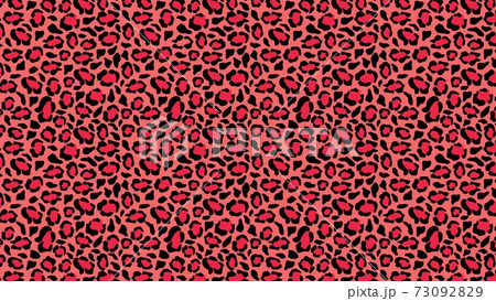 Puma skin red camouflage background. Cheetah crimson spots with black jaguar outlines in vivid pink leopard. Puma skin red camouflage background. Cheetah crimson spots with black jaguar outlines in vivid pink leopard. 73092829