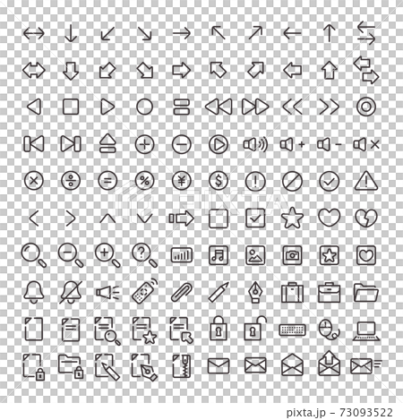 線画アイコン100個セット01(基本) 線画アイコン100個セット01(基本) 73093522
