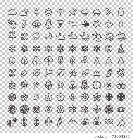 線画アイコン100個セット05（自然） 73093523
