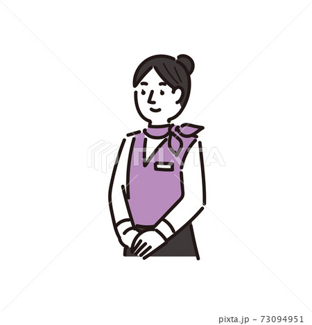 銀行員として働く30代の女性のイラスト素材