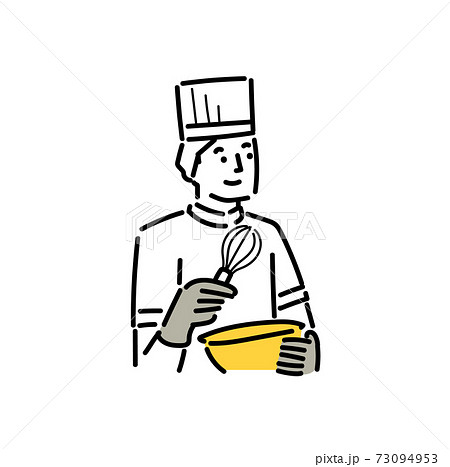 食品製造工場で働く30代の男性のイラスト素材