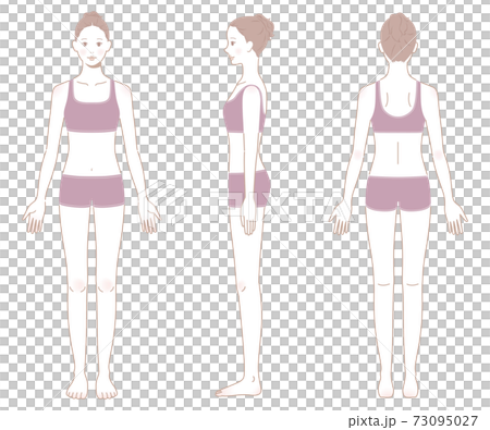 女性_全身5＋横_線画 73095027