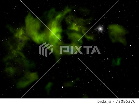 Far being shone nebula and star field. 3D rendering 73095276