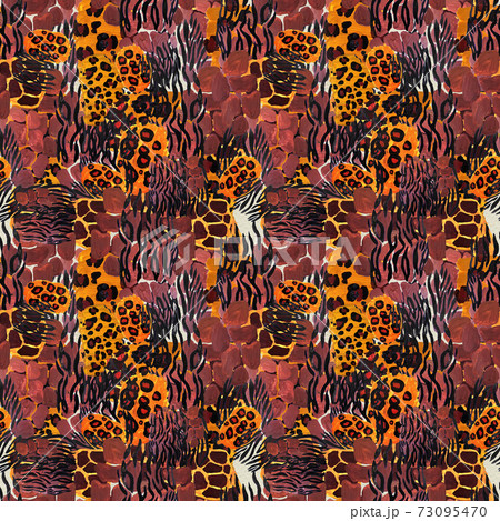 Animal mix print seamless pattern. Abstract background Animal mix print seamless pattern. Abstract background 73095470