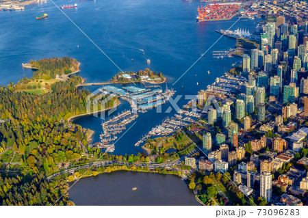 Aerial view of Coal Harbour and a modern Downtown City Aerial view of Coal Harbour and a modern Downtown City 73096283