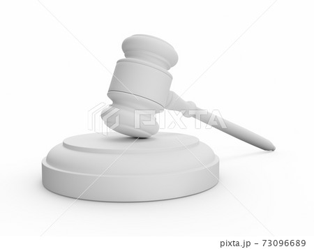 3D rendering white gavel, Judge Hammer on white background 3D rendering white gavel, Judge Hammer on white background 73096689