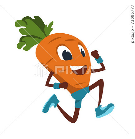 Cartoon carrot. Funny vegetable doing fitness... - Stock Illustration  [73096777] - PIXTA