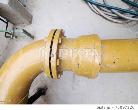 Vintage thick wall pipeline for warm sludge water in wastewater treatment plant. 73097226