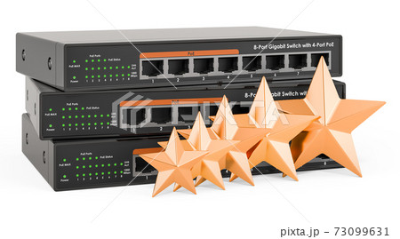 Customer rating of network switch. 3D rendering 73099631