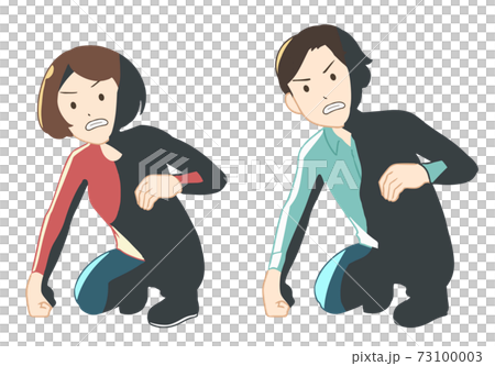 立ち上がる 影 線無し のイラスト素材 73100003 Pixta