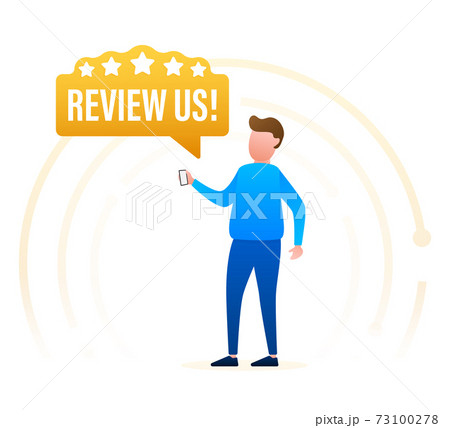 Review us User rating concept. Review and rate us stars. Business concept. Vector illustration Review us User rating concept. Review and rate us stars. Business concept. Vector illustration 73100278