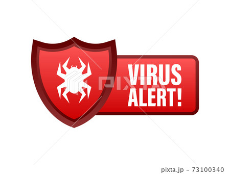 Danger symbol vector illustration. Virus protection. Computer virus alert. Safety internet technology, data secure. 73100340