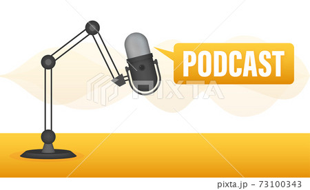 Podcast Badge, icon, stamp, logo. Vector illustration. 73100343