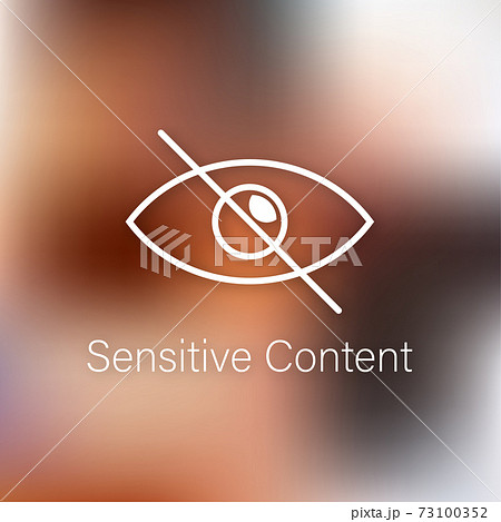 Sensitive photo content. Inappropriate content. Internet safety concept. Attention Sign. Vector stock illustration. 73100352