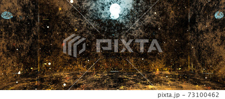 abstract industrial building hall with concrete surface and red glowing particles 3d render illustration 73100462