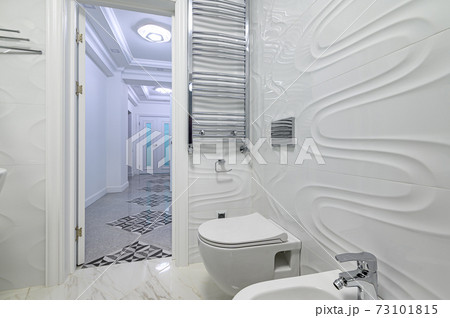 Modern luxury white and chrome bathroom Modern luxury white and chrome bathroom 73101815