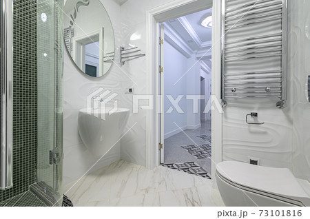 Modern luxury white and chrome bathroom Modern luxury white and chrome bathroom 73101816