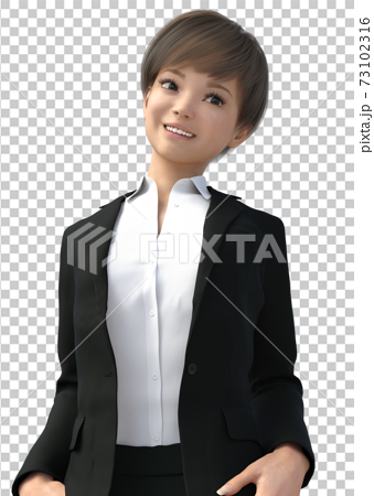 ポーズするビジネススーツの女性 Perming3dcgイラスト素材のイラスト素材