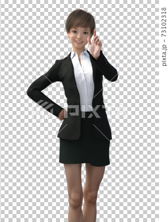 ポーズするビジネススーツの女性 perming3DCGイラスト素材 ポーズするビジネススーツの女性 perming3DCGイラスト素材 73102318
