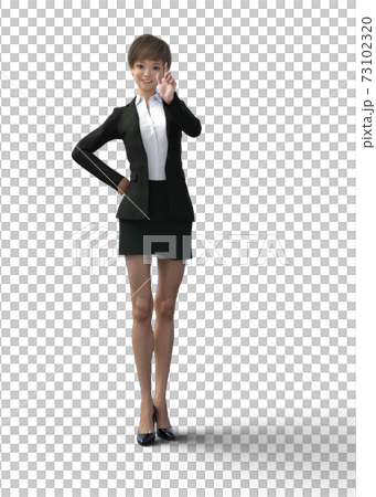 ポーズするビジネススーツの女性 perming3DCGイラスト素材 ポーズするビジネススーツの女性 perming3DCGイラスト素材 73102320