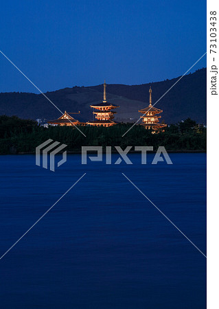 薬師寺ライトアップ　夜景 73103438