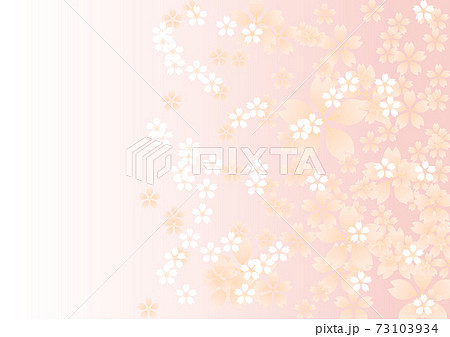 黄色の桜の花びら背景 横のイラスト素材