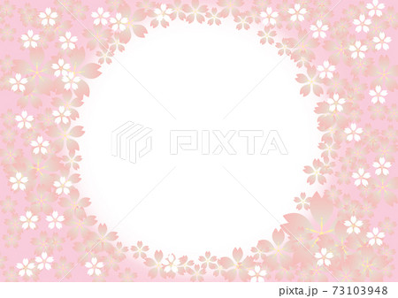 桃色の桜の花びら背景 横のイラスト素材