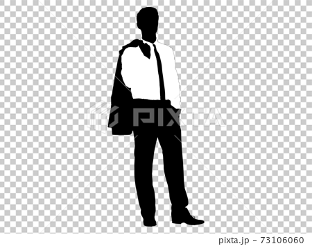 立っている男性ビジネスマンシルエット のイラスト素材