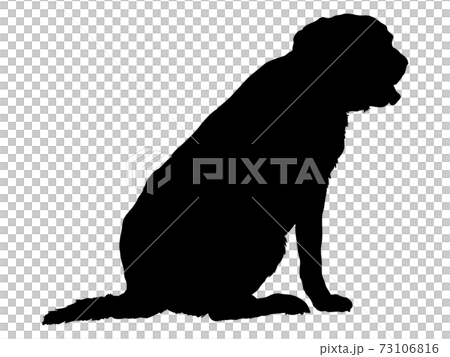 お座りする犬シルエット 1のイラスト素材 お座りする犬シルエット 1のイラスト素材