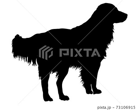 佇む犬シルエット 1のイラスト素材