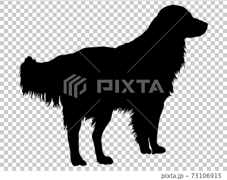 佇む犬シルエット 1のイラスト素材