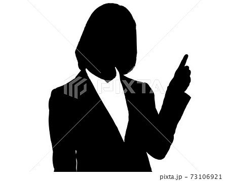 指差しをする女性ビジネスマンシルエット2 のイラスト素材