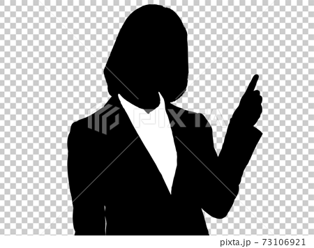 指差しをする女性ビジネスマンシルエット2 のイラスト素材