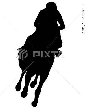 疾走するサラブレッドシルエット_4 疾走するサラブレッドシルエット_4 73107696