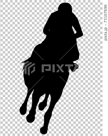 疾走するサラブレッドシルエット_4 疾走するサラブレッドシルエット_4 73107696