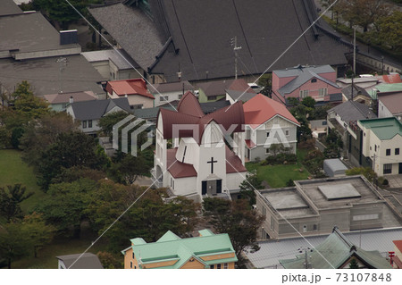 函館山から見る函館聖ヨハネ教会 函館山から見る函館聖ヨハネ教会 73107848
