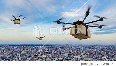 ドローン配送イメージ　ドローン配達サービス 73109017