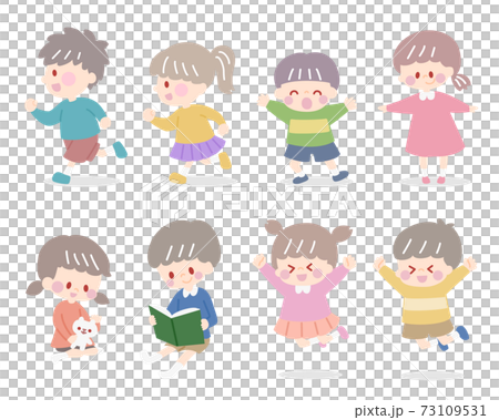 Children_whole body_friend vector set 73109531