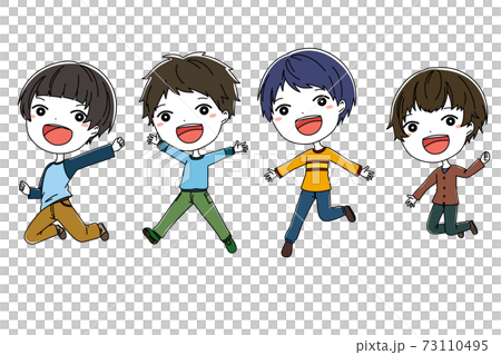 Illustration of jumping boys Illustration of jumping boys 73110495
