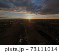 冬の濃尾平野　日の出を広角で上空100メートルで空撮 73111014