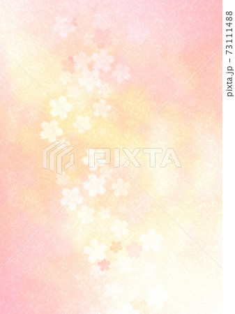 並んで咲く桜の花の和紙テクスチャー No.01 73111488