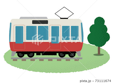 一両編成の電車のベクターイラストのイラスト素材