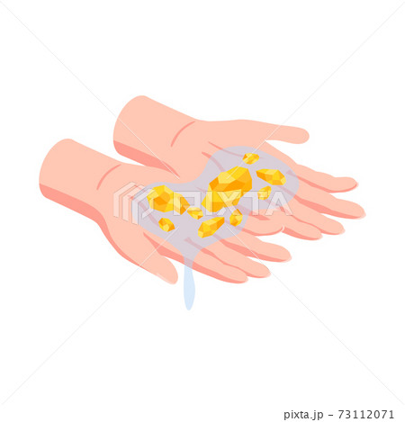 Isometric Gold Mining Rush Vector Illustration 73112071