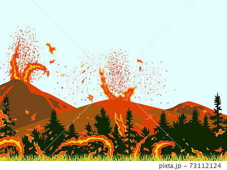 火山 噴火のイラスト素材