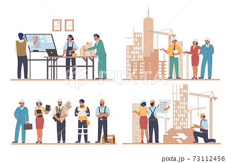 Architects And Engineers Working On のイラスト素材