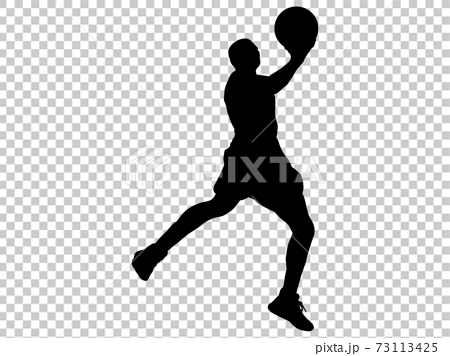 Basketball Silhouette Shoot 1 Stock Illustration