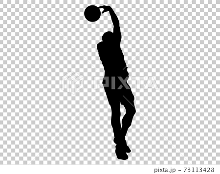 バスケットボールシルエット シュート 4のイラスト素材